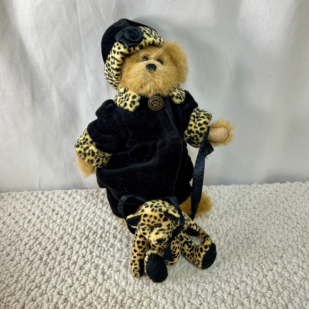 Bailey Bear w/ T.F. Wuzzies 9" Bear Plush Teddy Leopard Cheetah Trim Boyds Bears